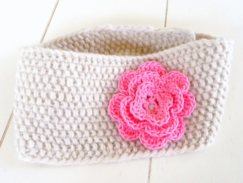 Strickanleitung  - Stirnband mit Rüschenblume - No.30S